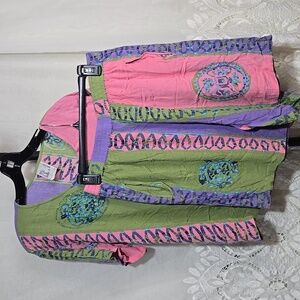 Globe Trotter Clothing of Bali Vintage 2 Piece BoHo Set sz X-Large